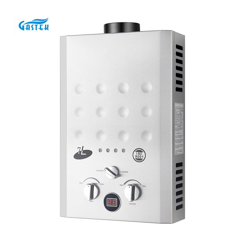 Flue Mota Dutxa LPG Gas Natural Berehalako Ur-berogailua Instalatu bainugelan